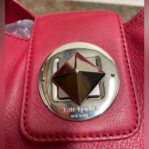 Kate Spade red leather Jamie Chrystie Street hobo shoulder bag - Picture 5 of 14